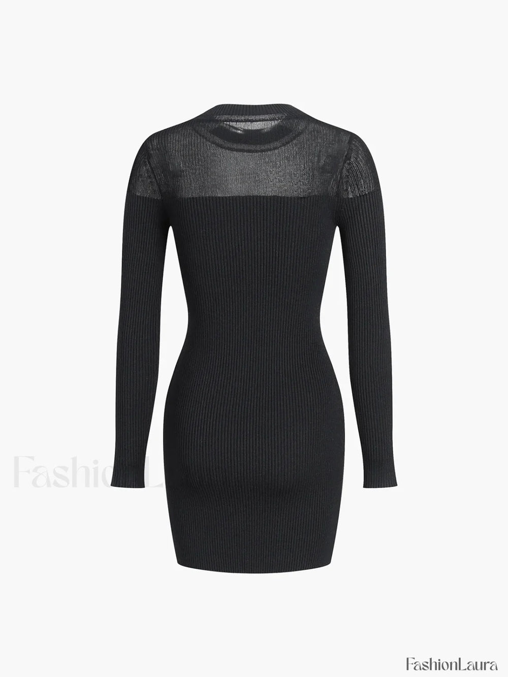 Patchwork Long Sleeve Trendy Short Sweater Dress Sweaters L