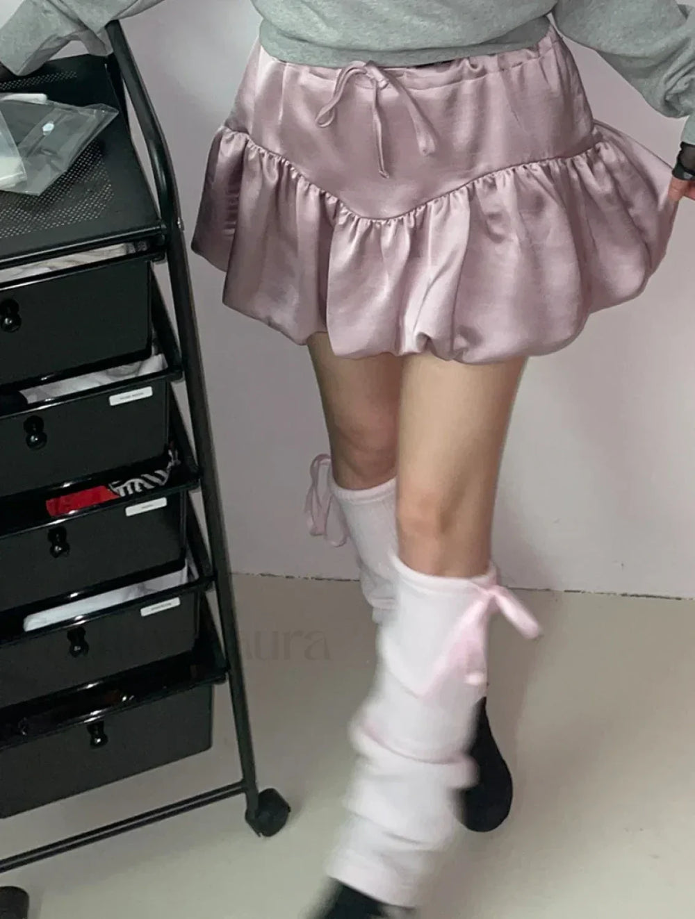 Patchwork Silk Tutu A line Skirt