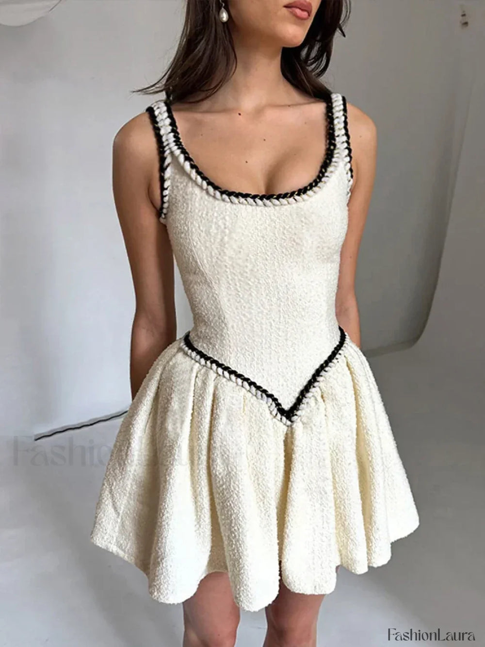 Patchwork Sleeveless Mini Dress