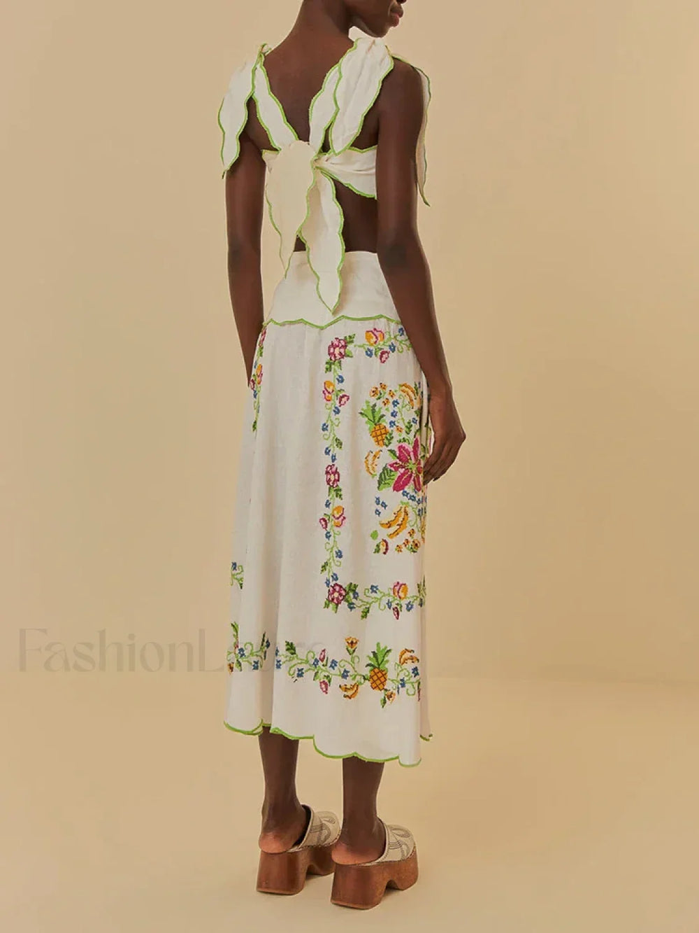 Patchwork Square Collar Boho Dress