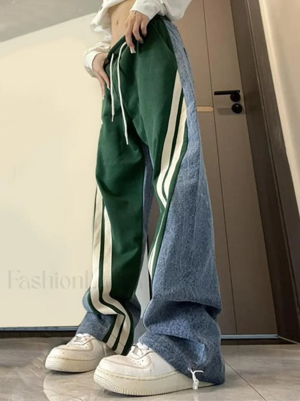 Patchwork Striped Baggy Boyfriend Jeans Boyfriend Jeans