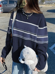 Patchwork Striped Knit Sweater Blue / S Sweaters