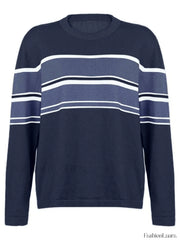 Patchwork Striped Knit Sweater Sweaters