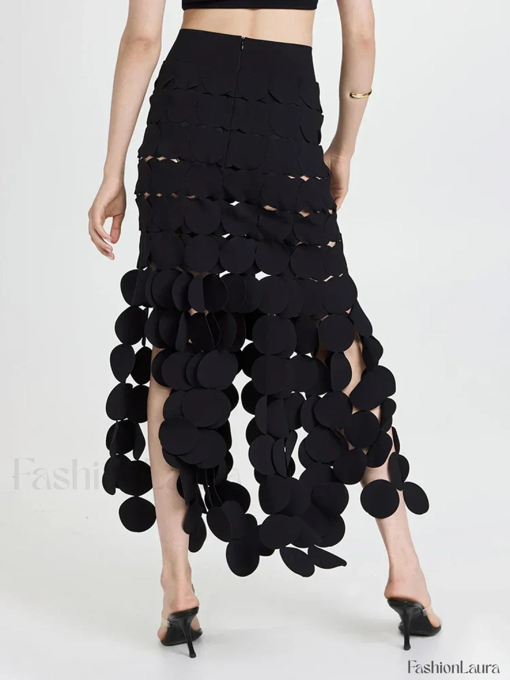 Patchwork Tassel Midi Skirt