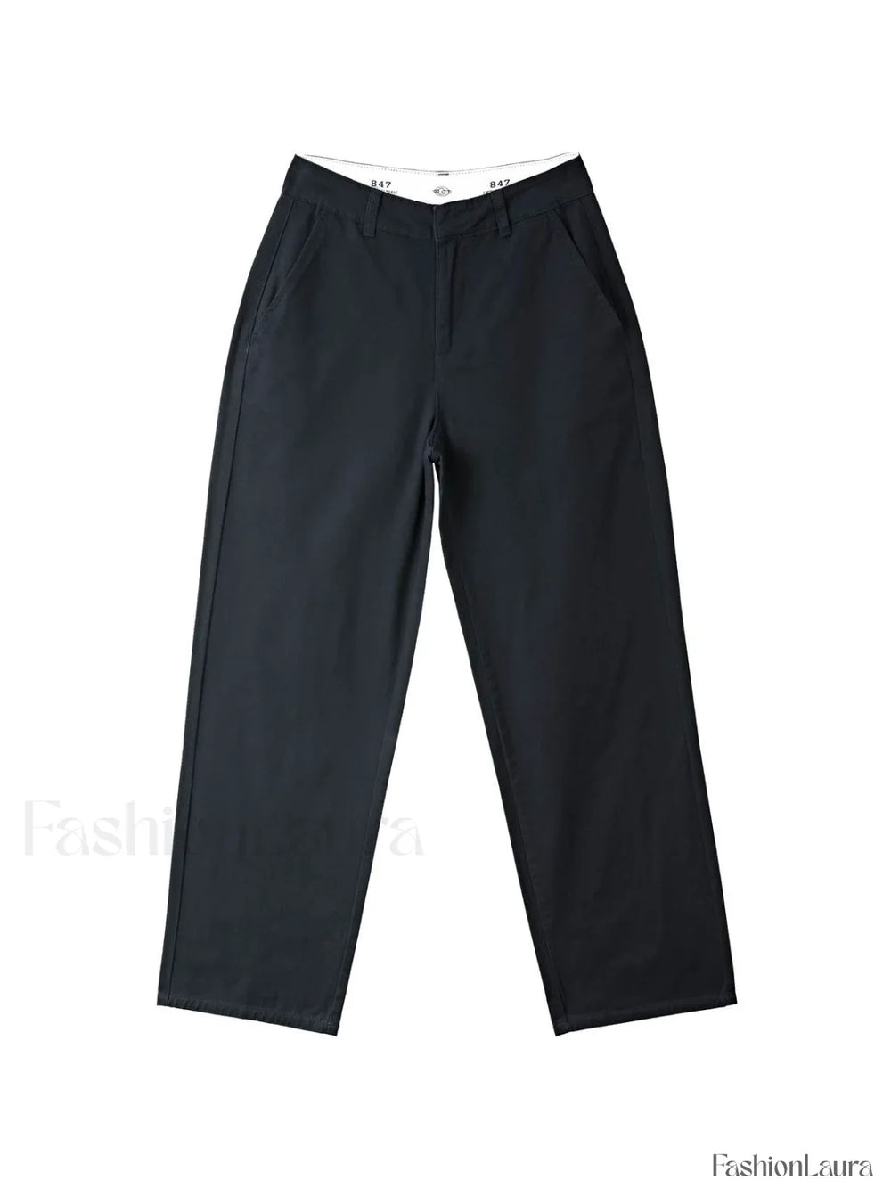 Patchwork Waist Straight Leg Pants Straight Leg Pants