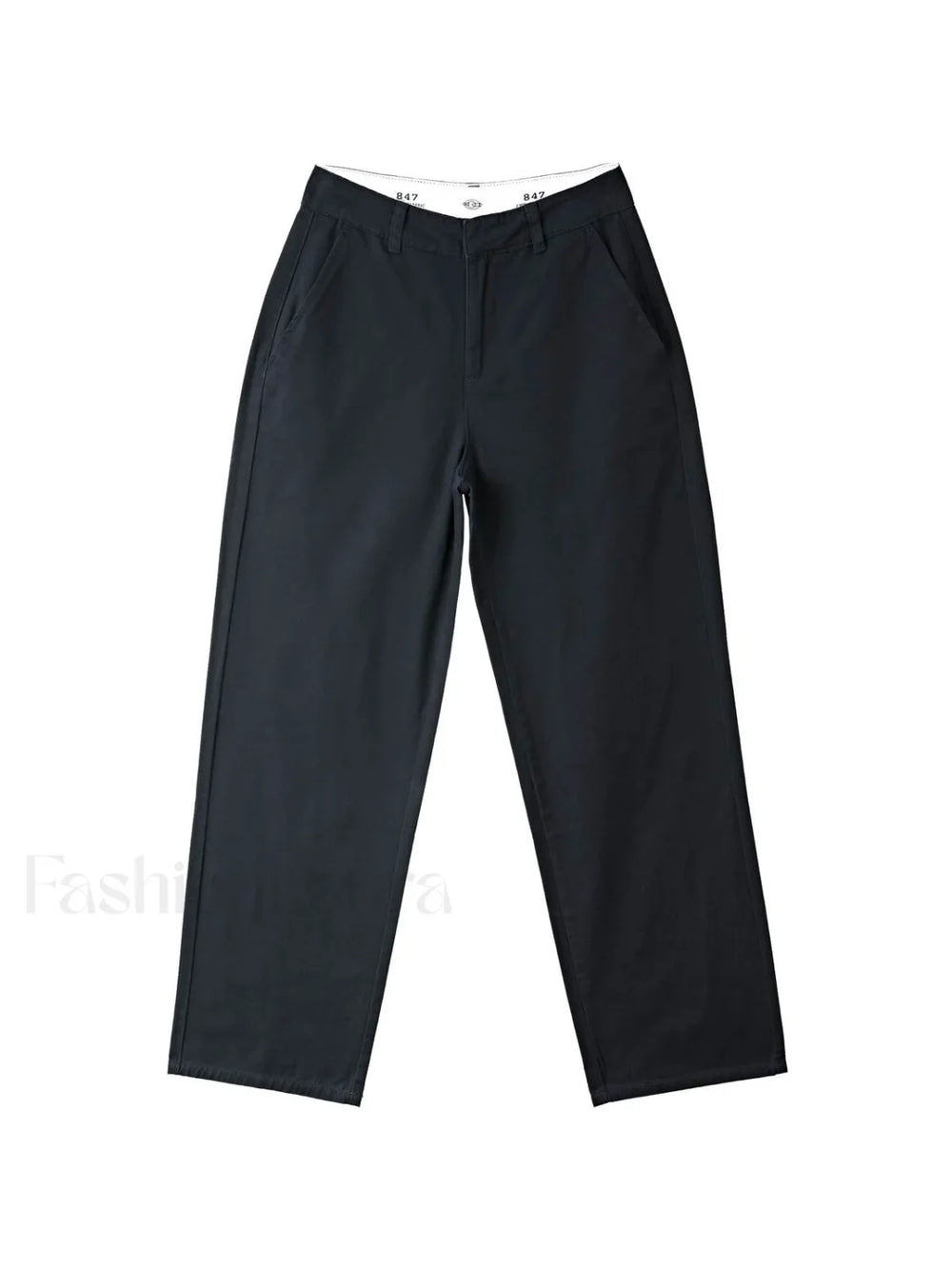 Patchwork Waist Straight Leg Pants Straight Leg Pants