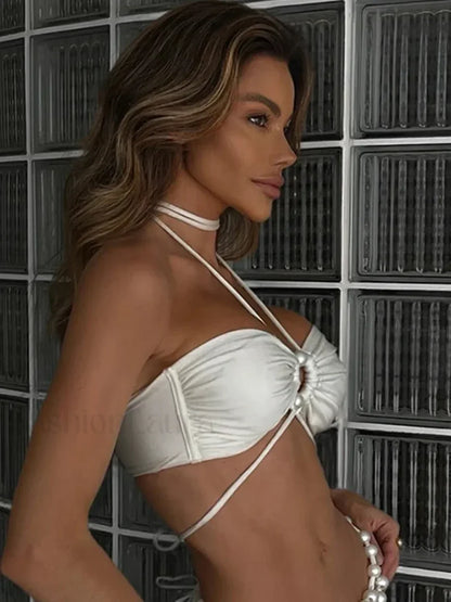 Pearl Lace Up Three Piece Set