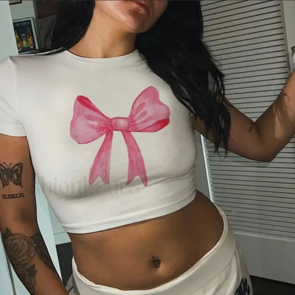Pink Bow Tie T Shirt