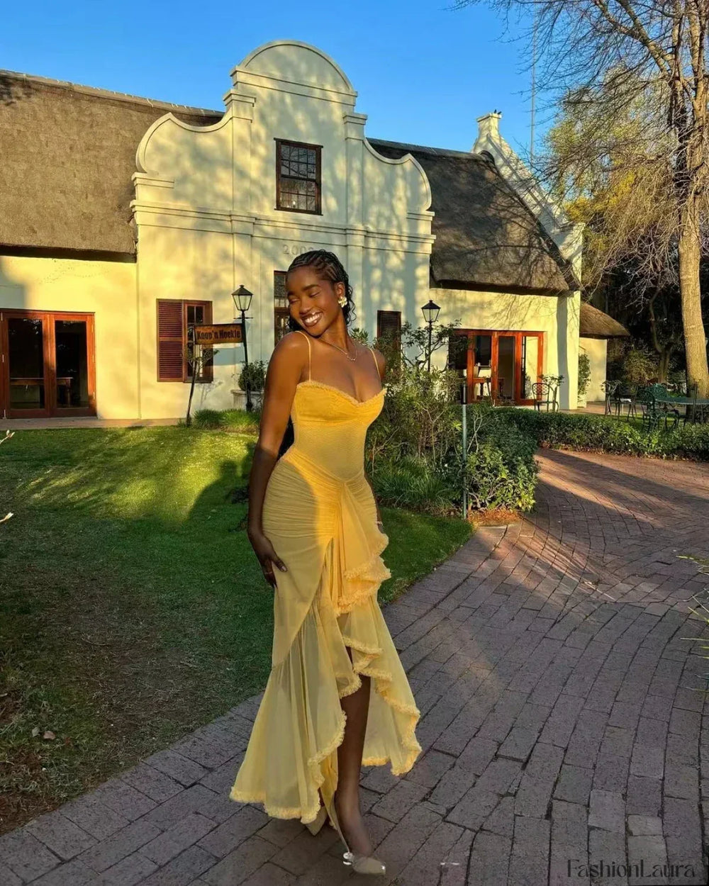 Pink Mesh Mermaid Midi Dress Orange / XS