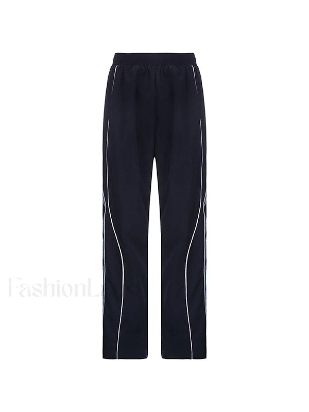 Piping Detail Wide Leg Track Pants Wide Leg Pants