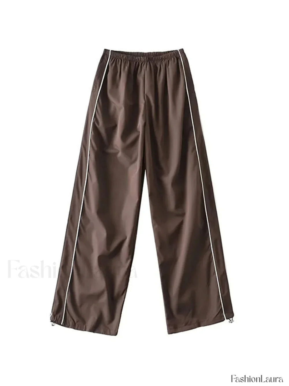 Piping Detail Wide Leg Track Pants Wide Leg Pants