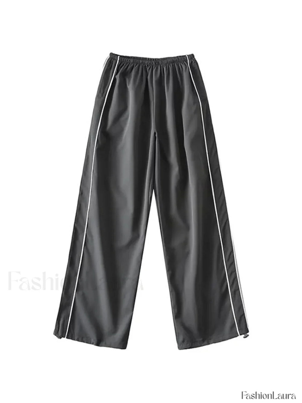 Piping Detail Wide Leg Track Pants Wide Leg Pants