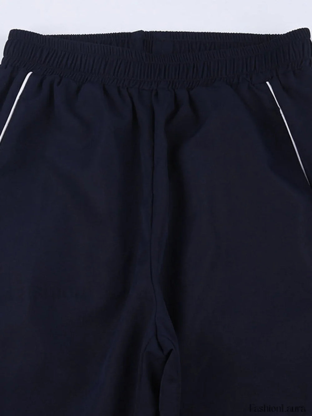 Piping Detail Wide Leg Track Pants Wide Leg Pants