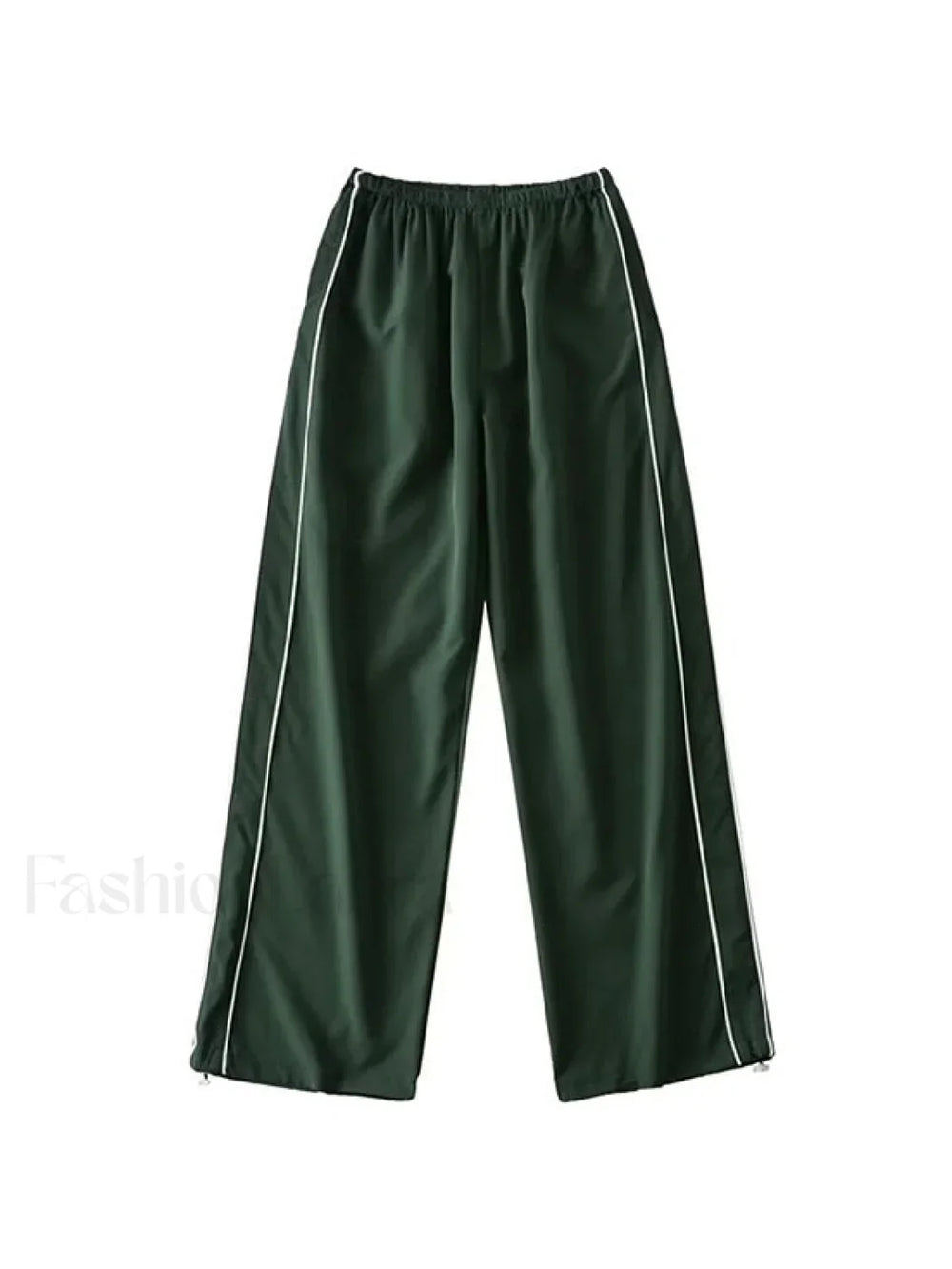 Piping Detail Wide Leg Track Pants Wide Leg Pants
