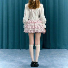 Plaid Lace Patchwork Skirt