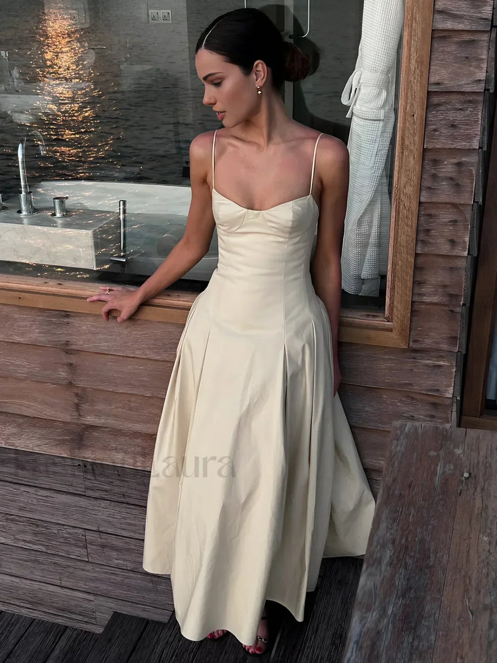 Pleated Cami Long Dress Dresses