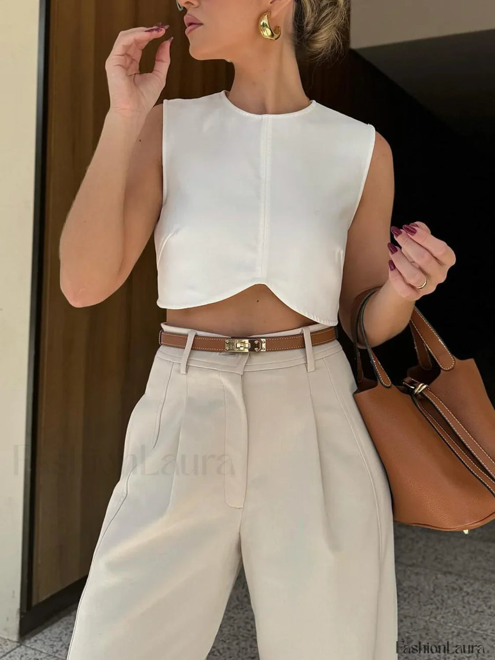 Pleated Cropped Pants Pants