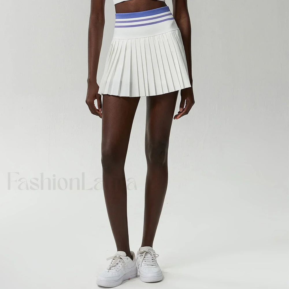 Pleated Tennis High Waist Sport Skirt White / S