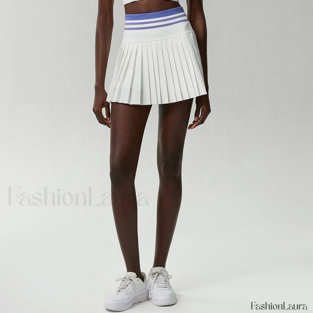 Pleated Tennis High Waist Sport Skirt White / S