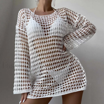 Plus Size Sun Protection Cover Up White / S