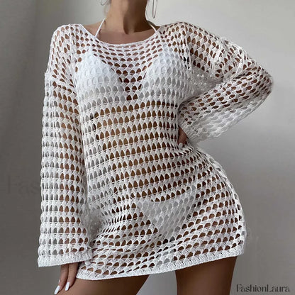 Plus Size Sun Protection Cover Up White / S