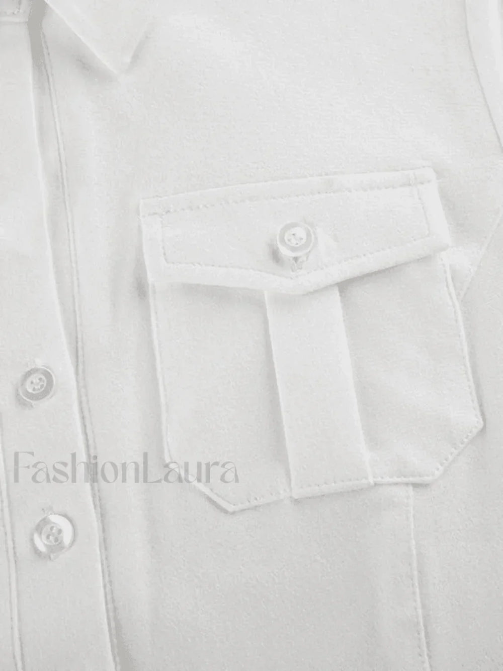 Pocket Cropped Blouse Shirts