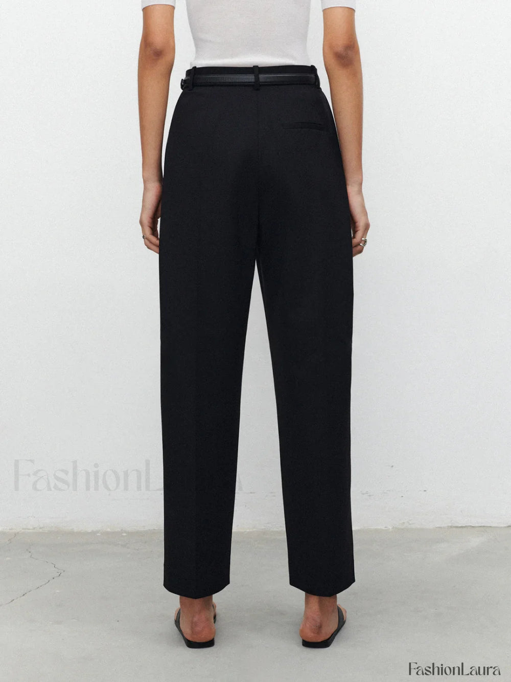 Pocket Straight Leg Trendy Pants Without Belt Pants