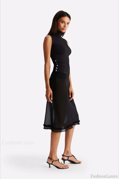 Polka Dot High Waist A-Line Skirt