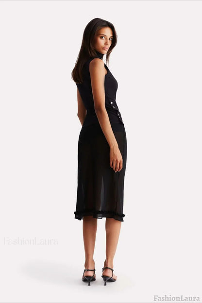 Polka Dot High Waist A-Line Skirt