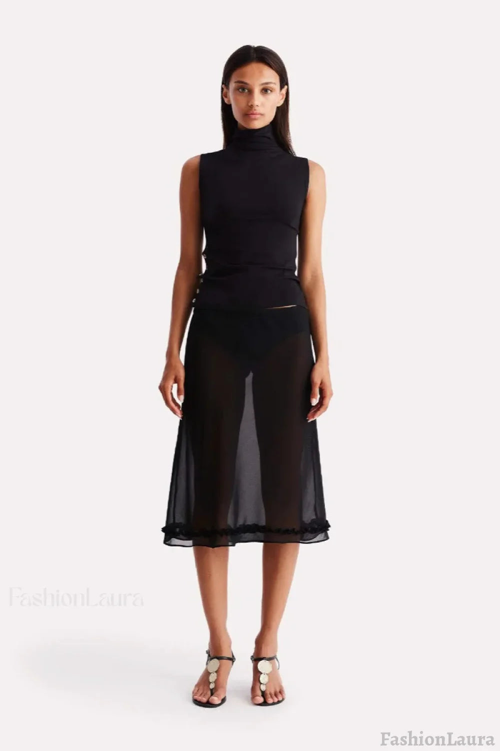 Polka Dot High Waist A-Line Skirt