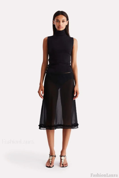 Polka Dot High Waist A-Line Skirt