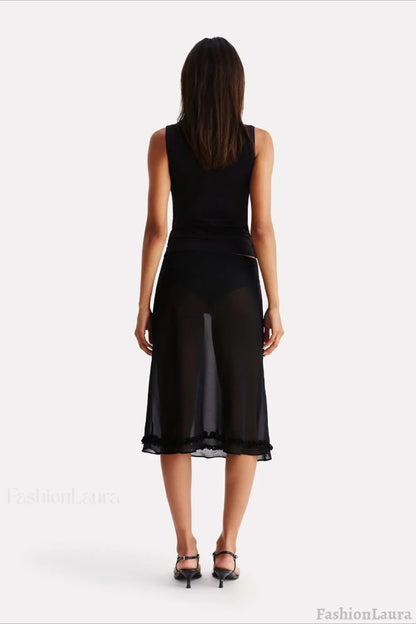 Polka Dot High Waist A-Line Skirt