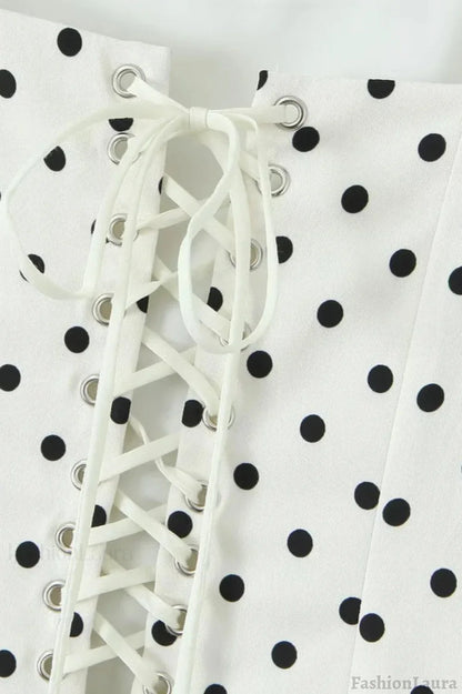 Polka Dot Square Neck Cami Mini Dress