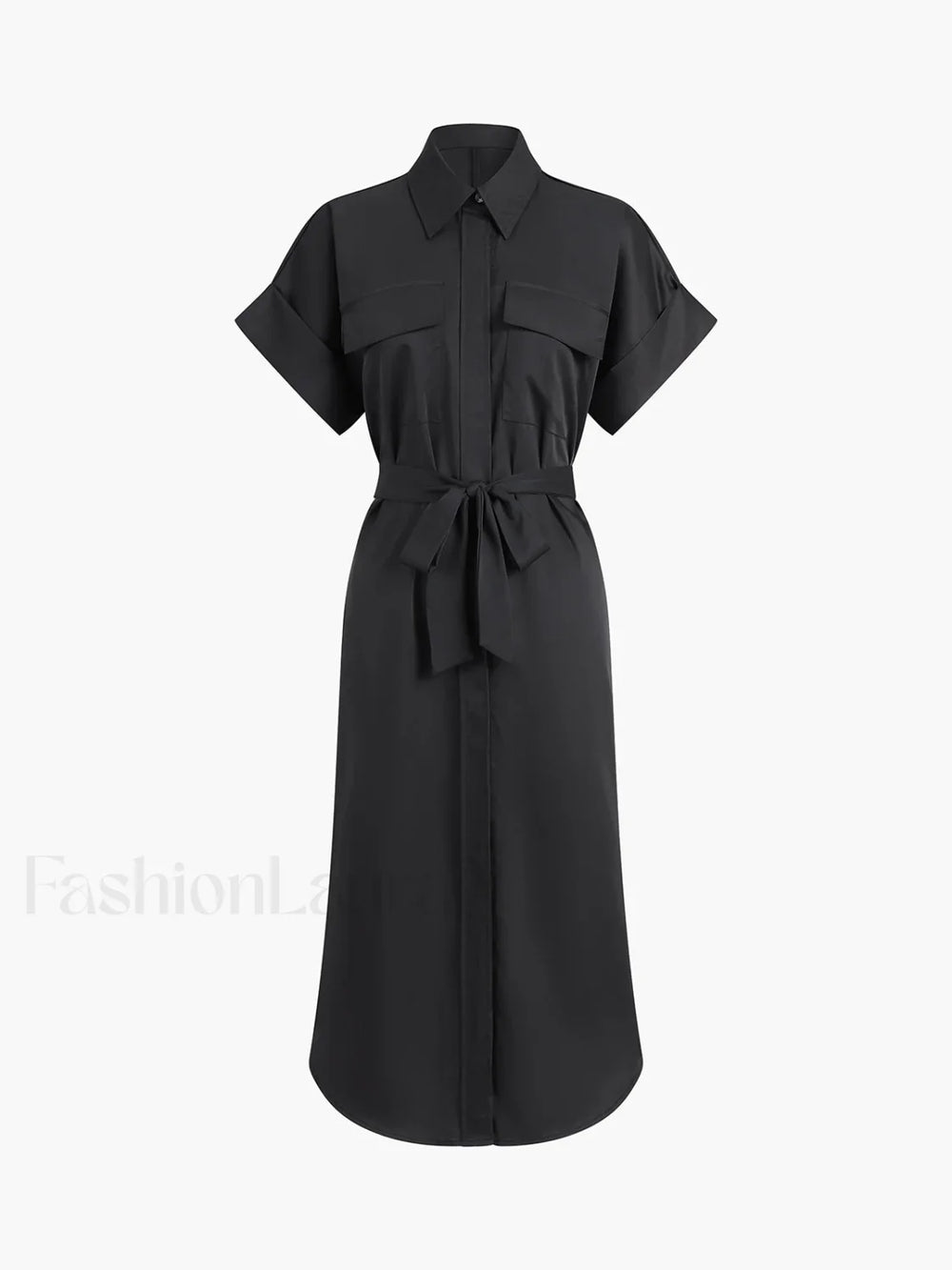 Polo Pockets Graceful Tied Midi Dress Dresses