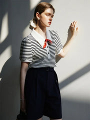 Polo Stripe Grey Summer T Shirt