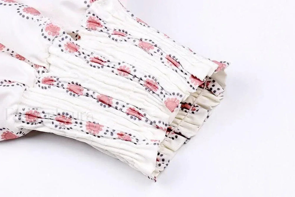 Printed Floral Korean Office Lady Blusas Blouse