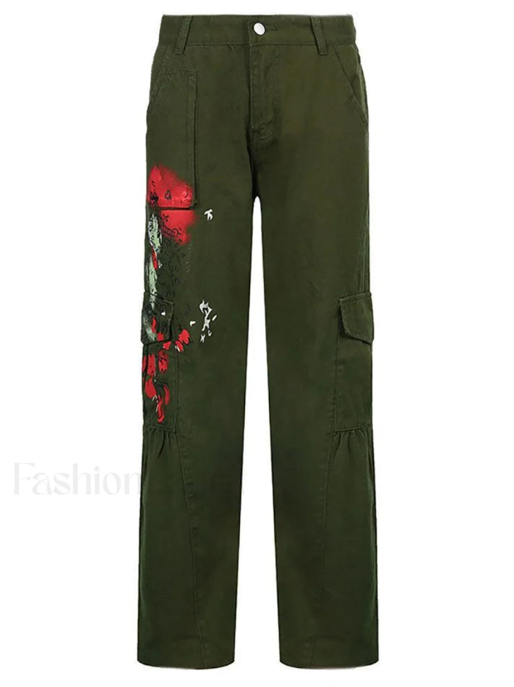 Printed Low Waist Cargo Jeans Jeans