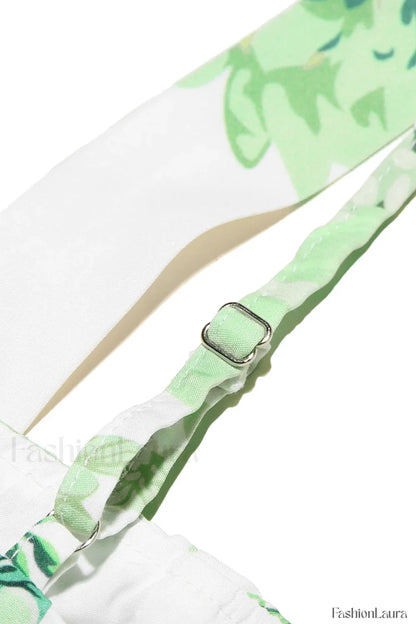 Printed Retro Butterfly Backless Strappy Mini Dress