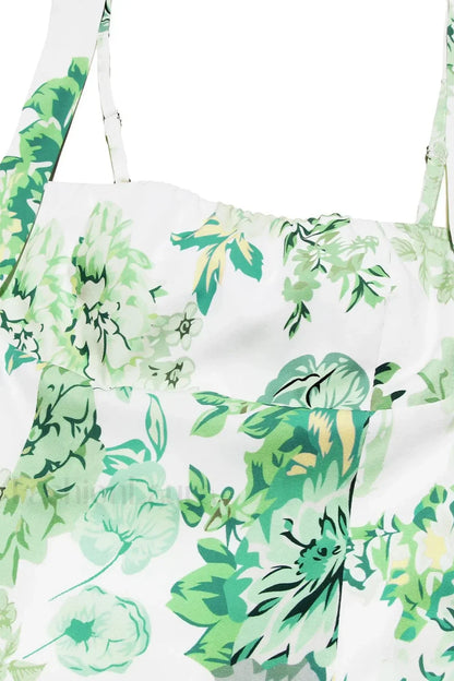 Printed Retro Butterfly Backless Strappy Mini Dress