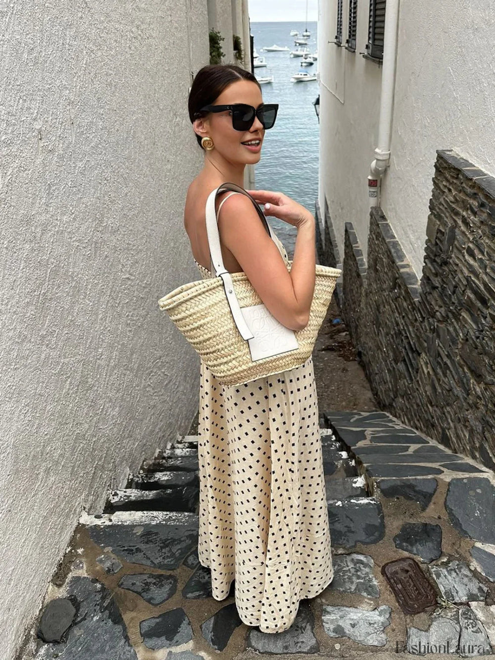 Printed Spaghetti Strap Long Dress Dresses