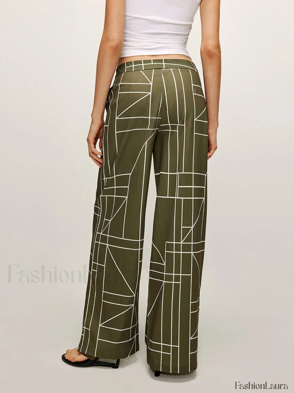 Printed Wide Leg Pants Pants