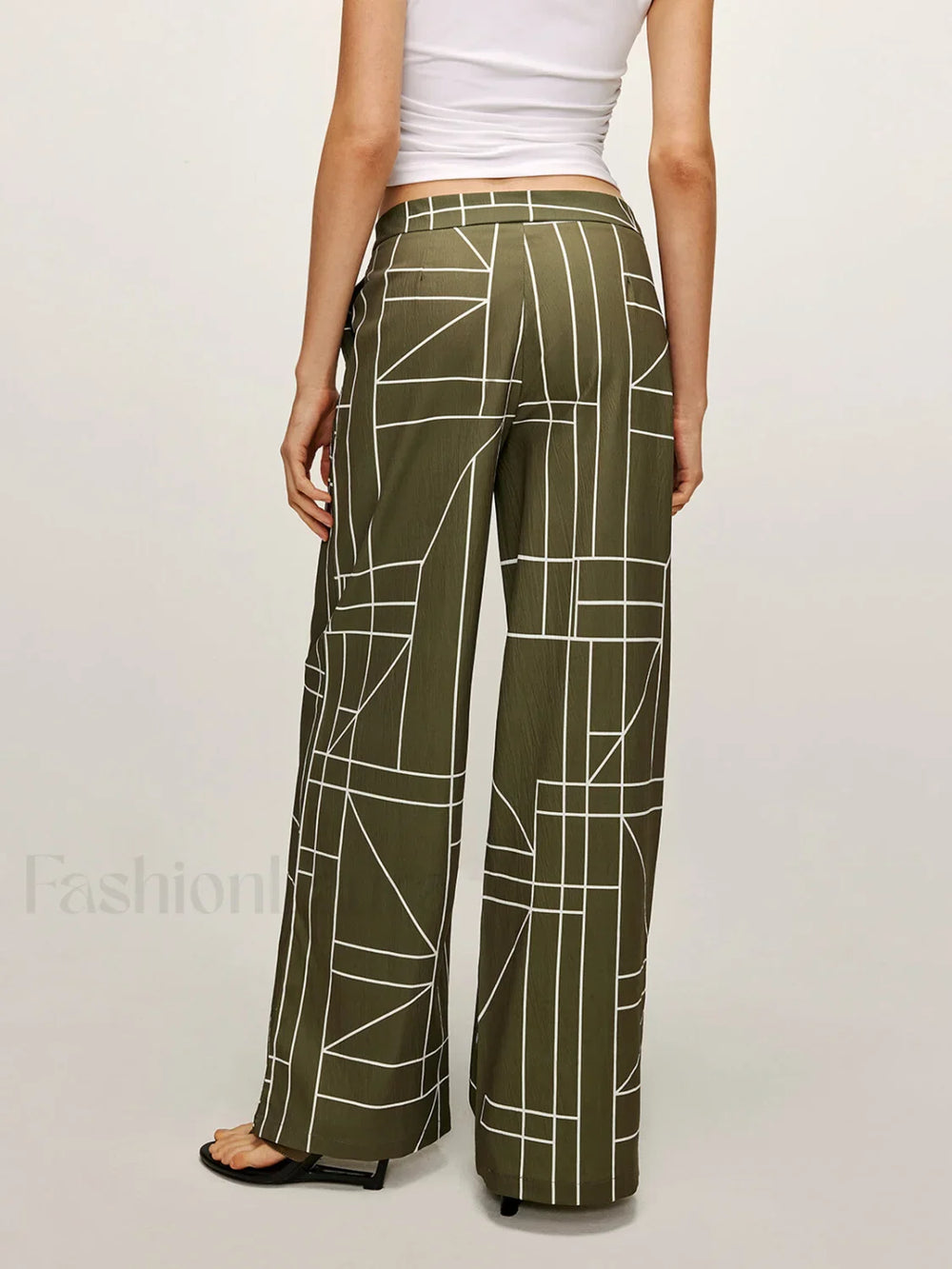 Printed Wide Leg Pants Pants