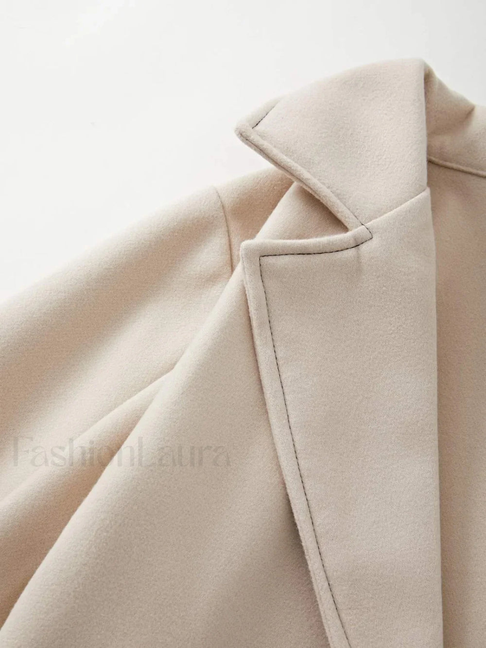 Puff Sleeve Belted Woolen Coat Coat