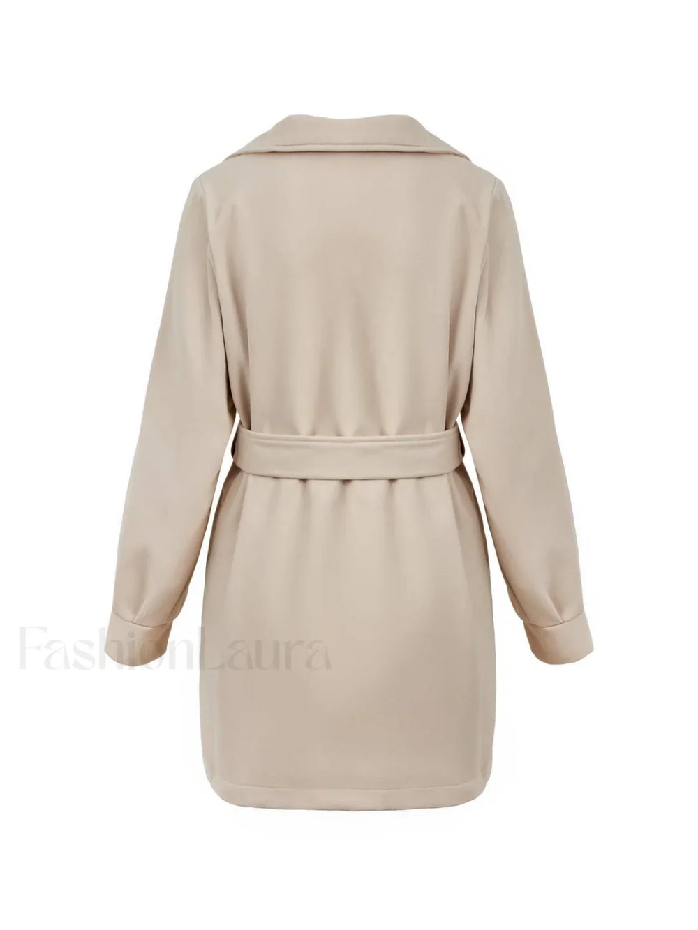 Puff Sleeve Belted Woolen Coat Coat