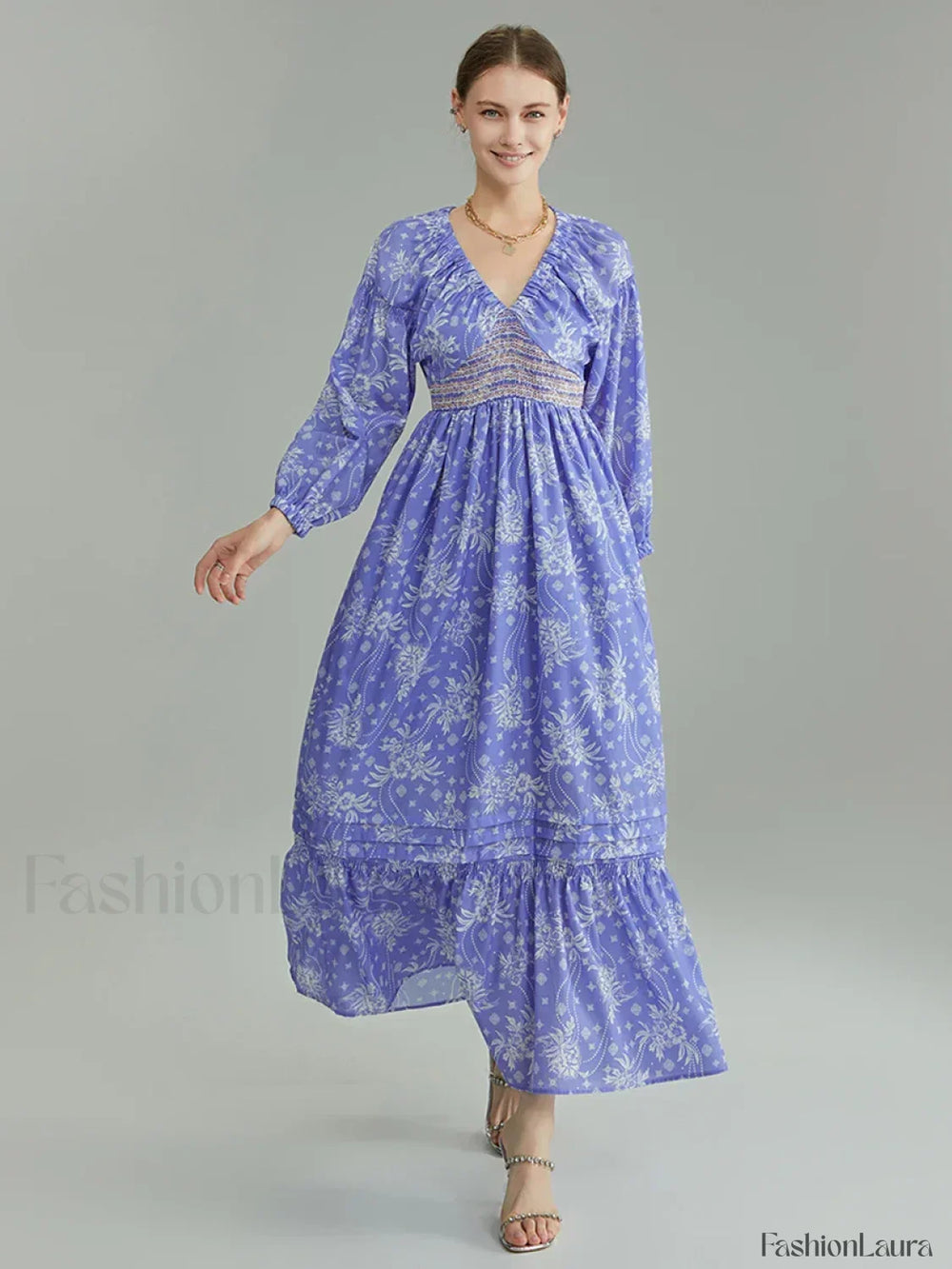 Puff Sleeve Flowy Boho Dress