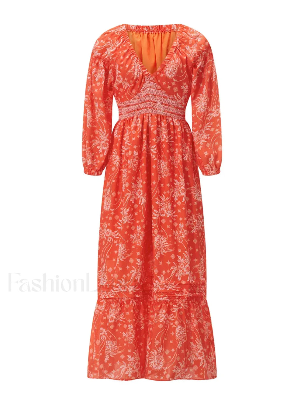 Puff Sleeve Flowy Boho Dress color8 / S