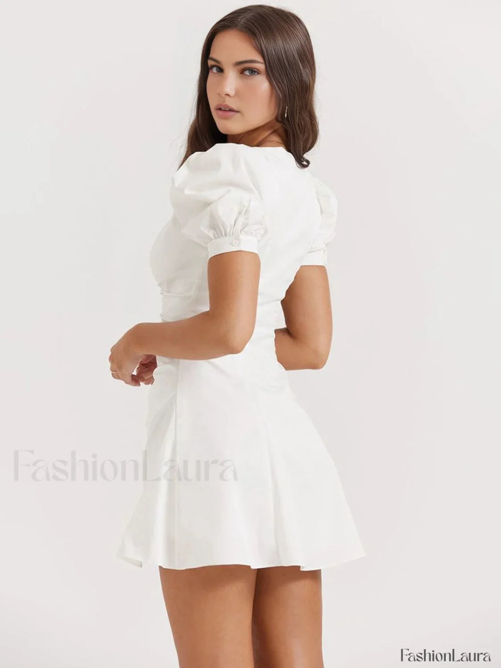 Puff Sleeve Short Shirt Dress Dresses