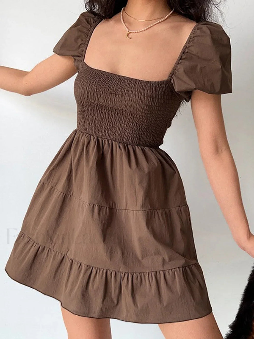 Puff Sleeve Smocked Mini Dress Mini Dresses