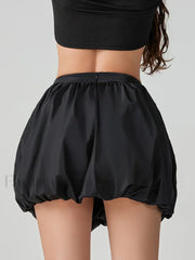 Puffball Pleated Bubble Mini Skirt