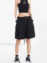 Punk Rose Color Cargo High Waist Short